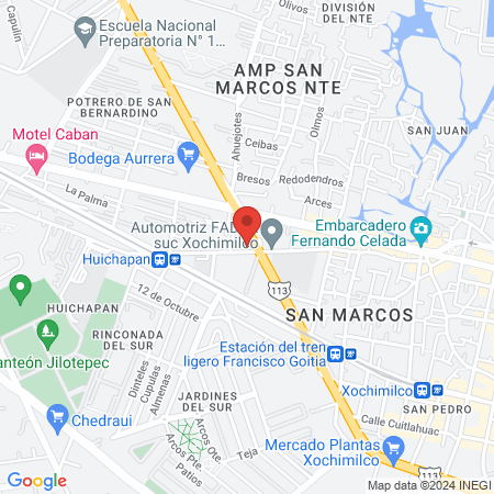 Unidad De Atencion Toxicologica Xochimilco map