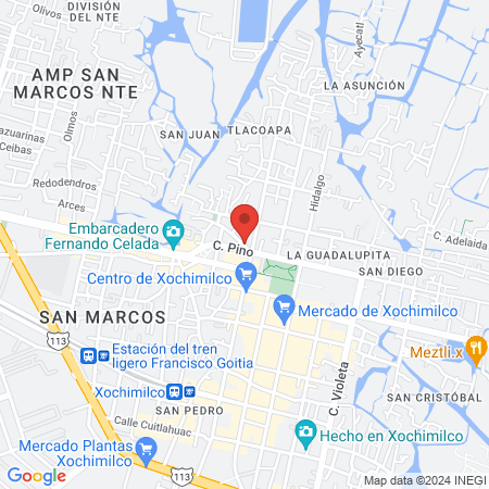 Sanatorio Xochimilco map