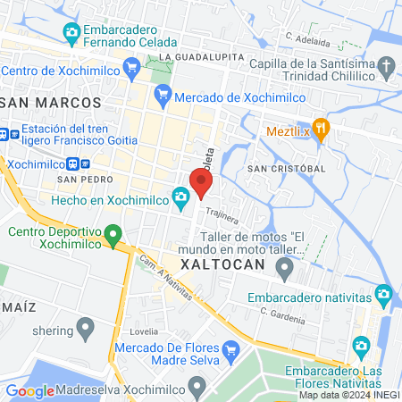 Hospital Xochimilco map