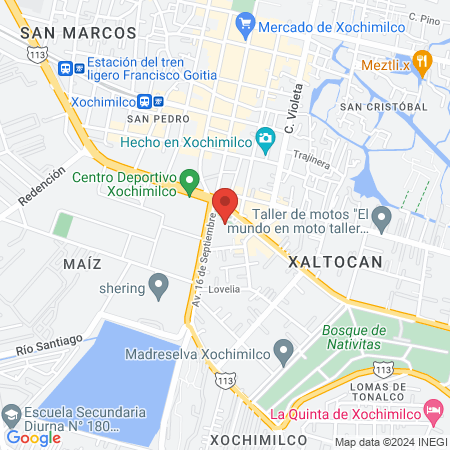 Hospital Materno Pediátrico Xochimilco map