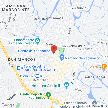 Podologo plaza Xochimilco map