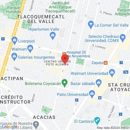 Zona Fitness Del Valle map