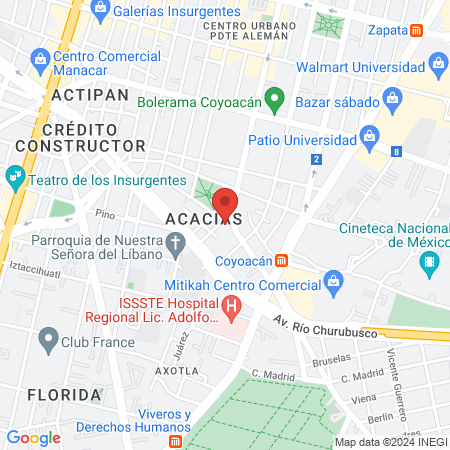 Doctora Rosa Elena Aceves Álvarez map