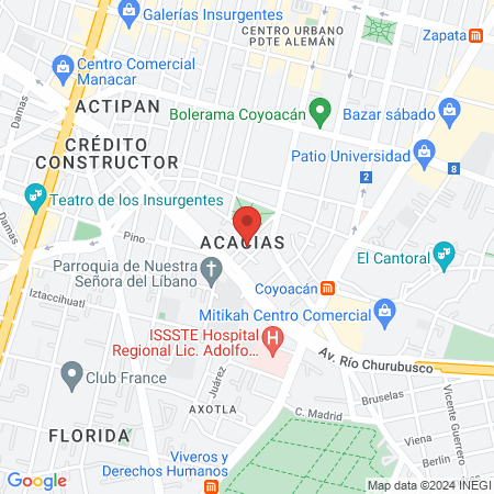 Dra. Adriana Garcia Solís map