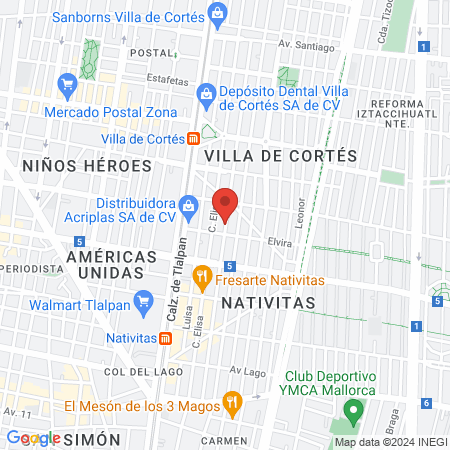 Dentista Dra. Gina Rdz Mtz map