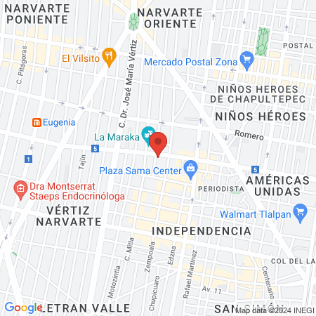 Clinica de Medicina Familiar Narvarte map