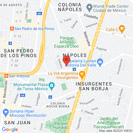 Bella Cera Napoles - Cd. México map