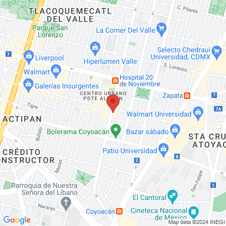 EVA SPA del Valle map