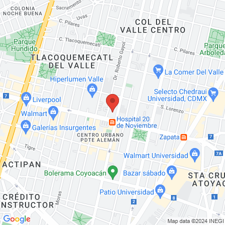 Centro Medico Nacional 20 de Noviembre ISSSTE map