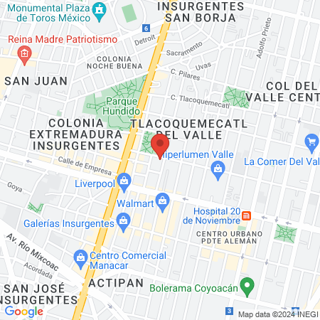 Clínica del valle map