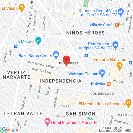 Clínica Dental Studio MX Sucursal Narvarte map