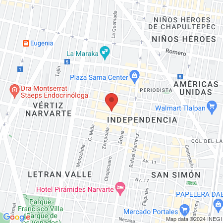 Podólogo Centro de atención al pie map