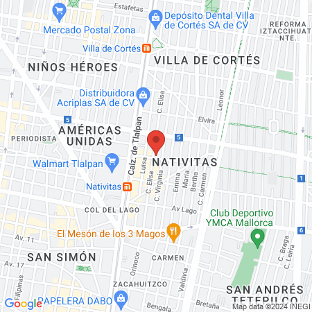 Consultorio de Especialidades Pediatricas. map