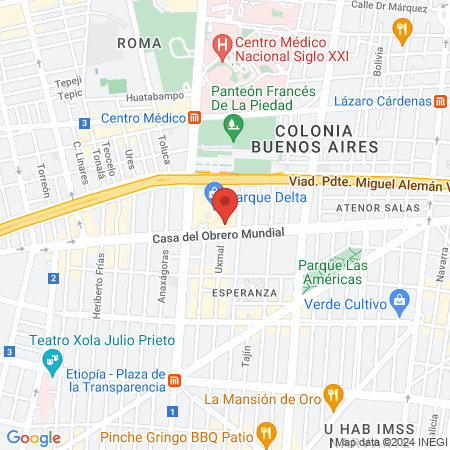 Hedonai Depilación Láser Liverpool Parque Delta CDMX map
