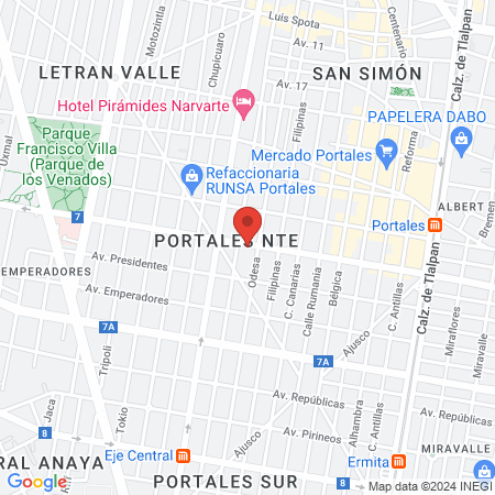 Asociación Mexicana de Enfermeras en Nefrología A.C. map