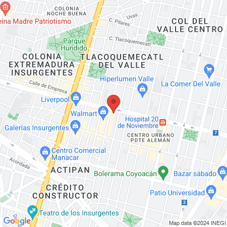 Clinica medica de especialidades odontologicas y Quiropractica. map