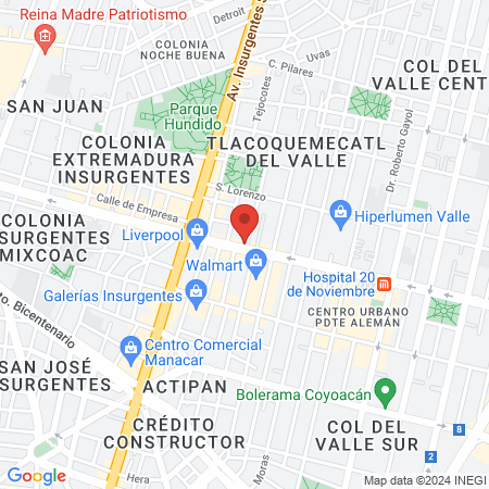 Clínica Menta del Valle map