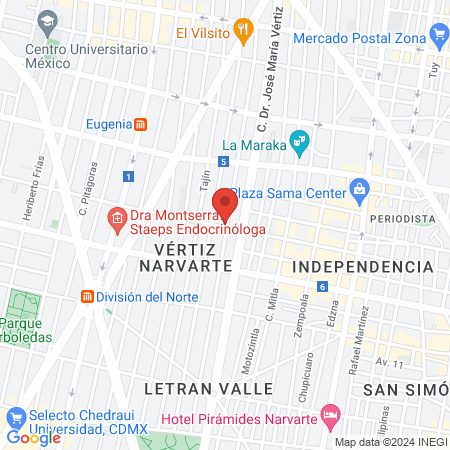 Consultorio de Pediatría Dra. Minerva Cu Camargo map