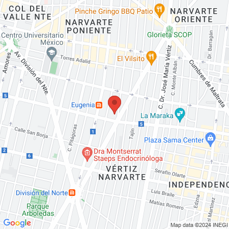 Centro de Artritis y Reumatismo Narvarte map