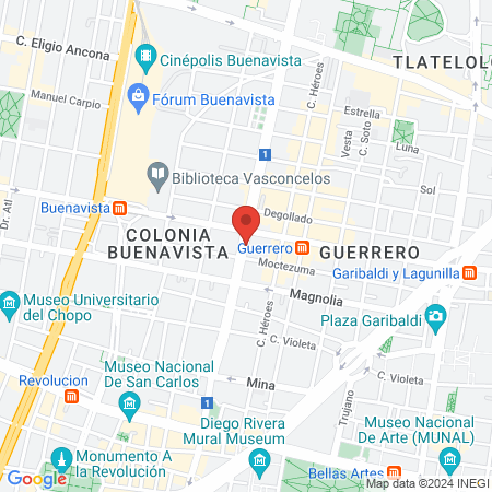 Dra Sandra Alfaro Rodríguez map