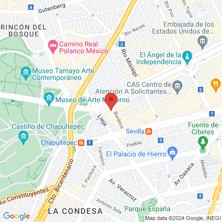 The Spa at Four Seasons Hotel Mexico City map