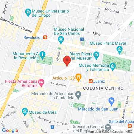 Spa Barceló México Reforma map