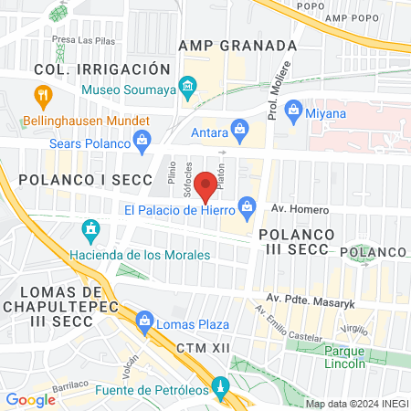 Hospitales de Especialidad Veterinaria Torre WestCare Polanco map