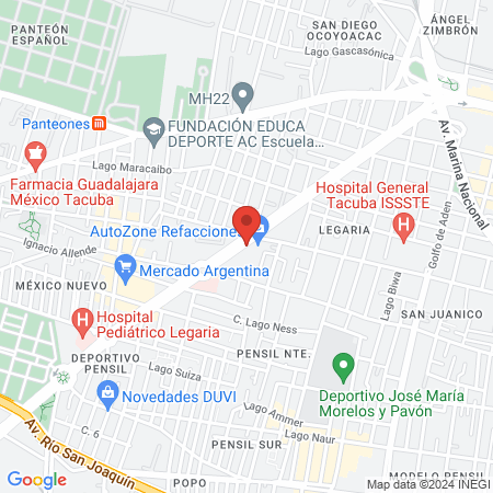 CHM - Central de Hospitales Mexicanos map