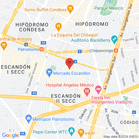 Clínica Escandon map