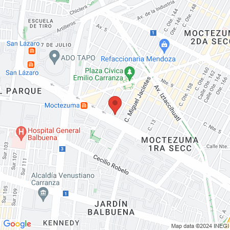 Apolinar Gabriel Cordero Lugo Médico General Venustiano Carranza map