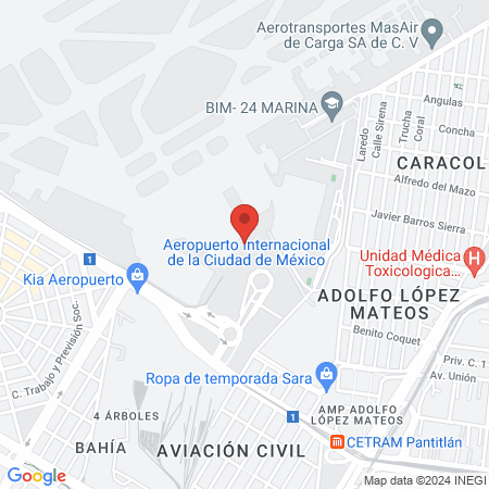 Desértika Spa Salas Premier Aeroméxico, T2. map