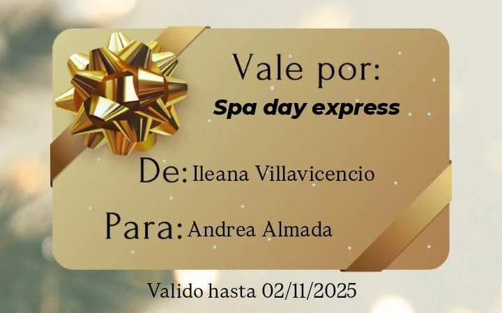 Gift card spa day express. Ileana Villavicencio