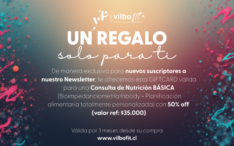 Consulta Nutrición BÁSICA 50% desc. - Solo para nuevos suscriptores a Newsletter