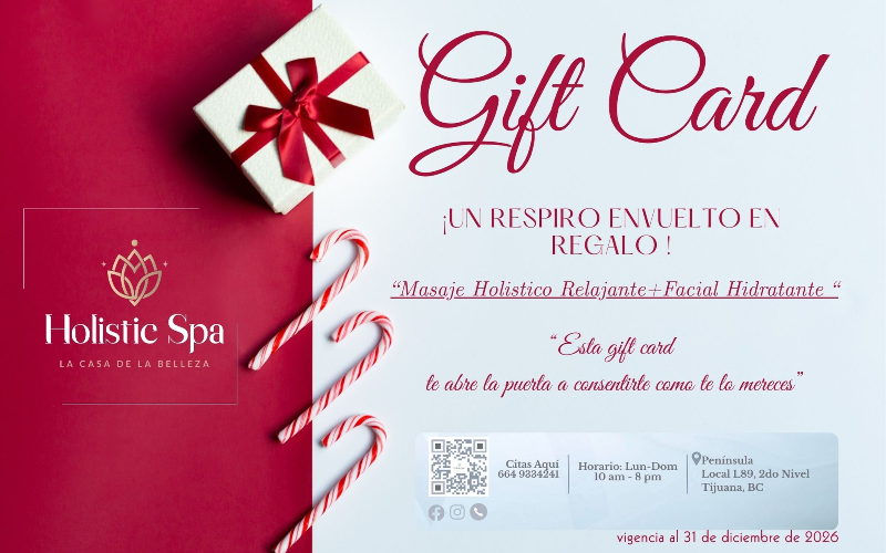 Gift Card " Masaje Holistico Relajante+Facial Hidratante"